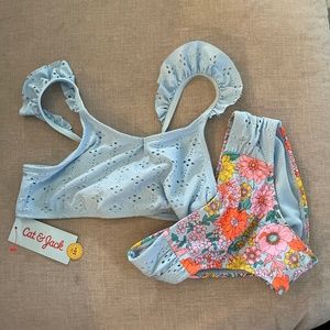NWT girls 2 piece swim suit size 8